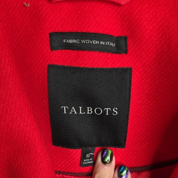 Talbots Bold Red Wool Trench Coat for Women Sz 10 - Picture 2 of 11